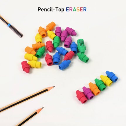 Pencil Top Eraser Rubber Erasers (1 Pc Mix Color)