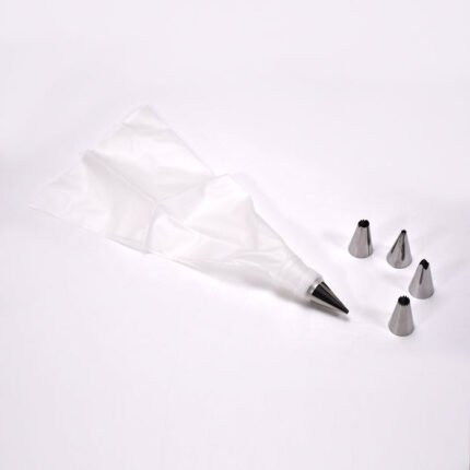 CAKE DECORATING NOZZLE WITH PIPING BAG STAINLESS STEEL PIPING CREAM FROSTING NOZZLES
