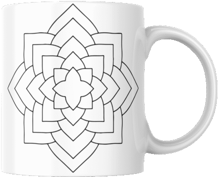 Mandala Printed Ceramic Mug | Coffee Mug | Tea Mug | Milk Mug | Designer Mug | 330 ml, Microwave & Dishwasher Safe | Mug for Kids | Mug for Friend, Birthday Gift